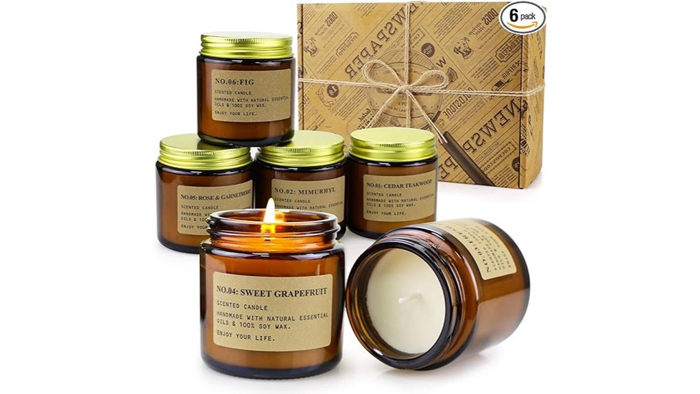 six box aromatherapy soy candles