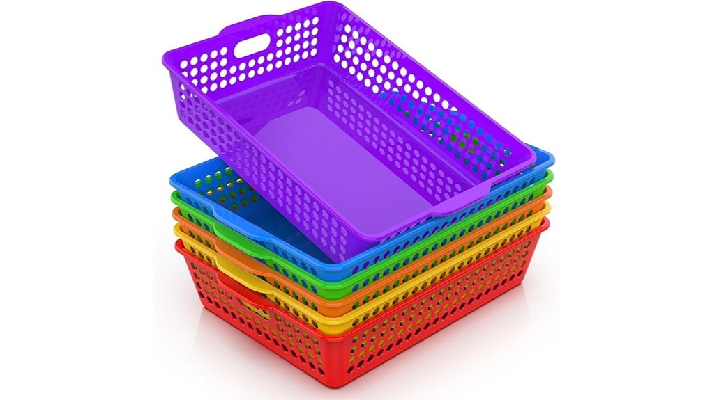 six classroom storage baskets
