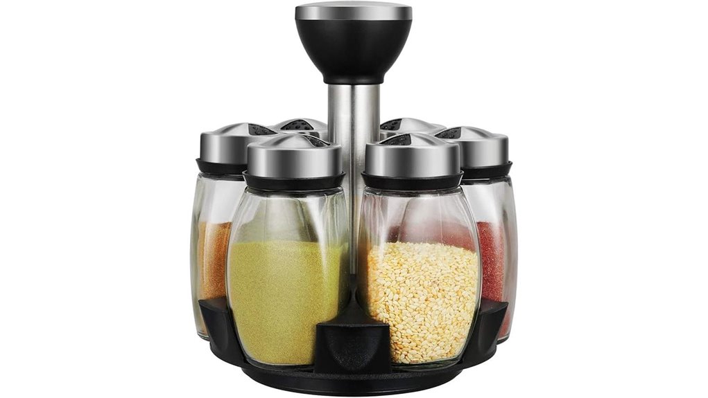 six jar revolving spice rack
