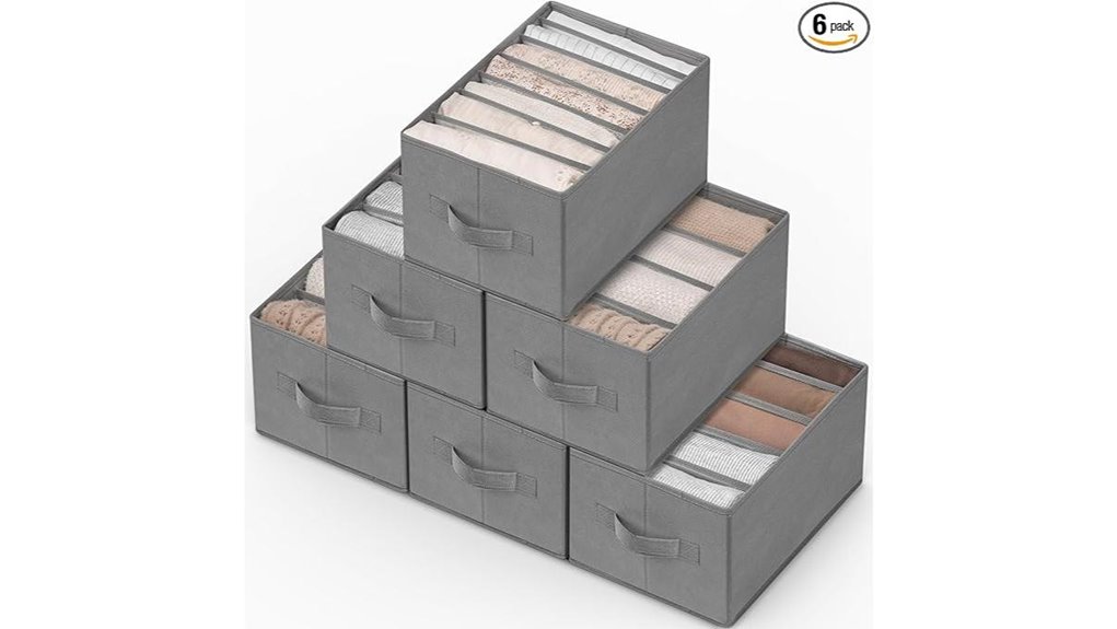 six large clothes organizers