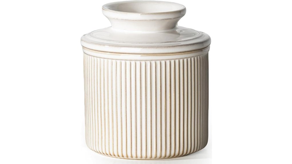 six ounce ceramic butter crock with lid