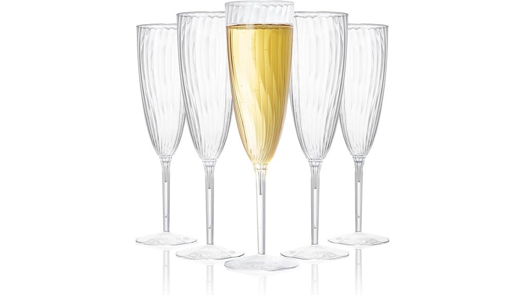 six ounce plastic champagne flutes 16 pack