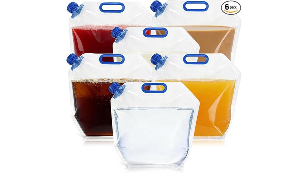 six pack collapsible water cans