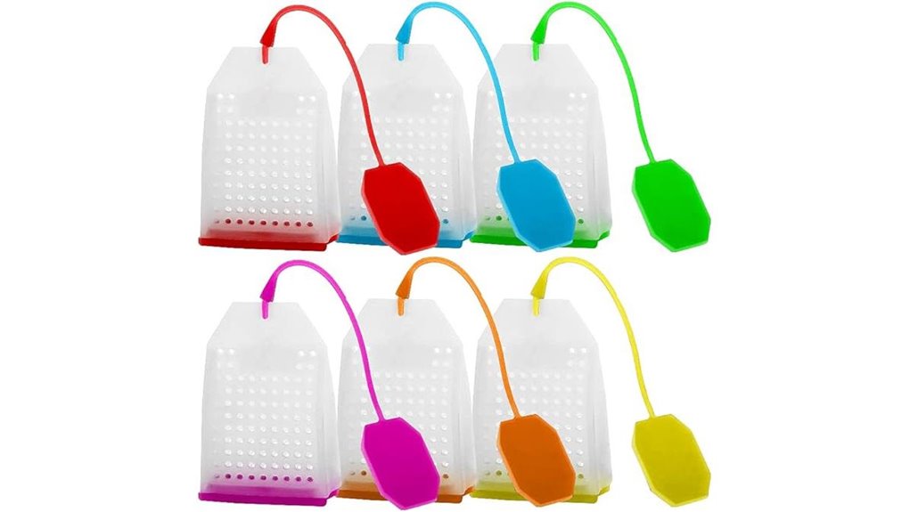 six pack silicone tea infusers for loose tea