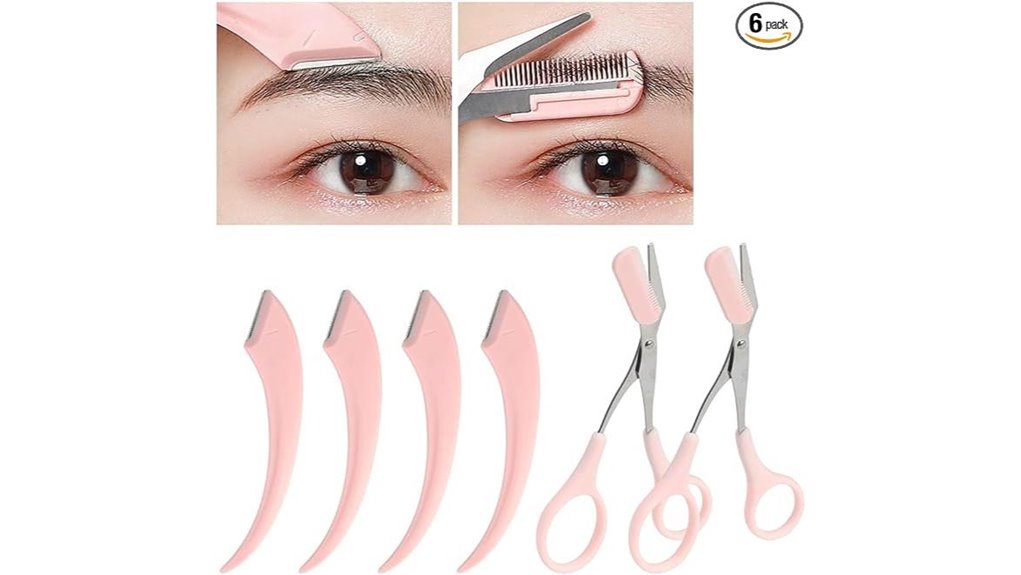 six piece stainless eyebrow kit