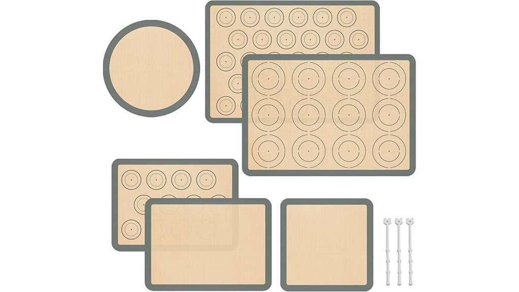 six silicone non stick sheets