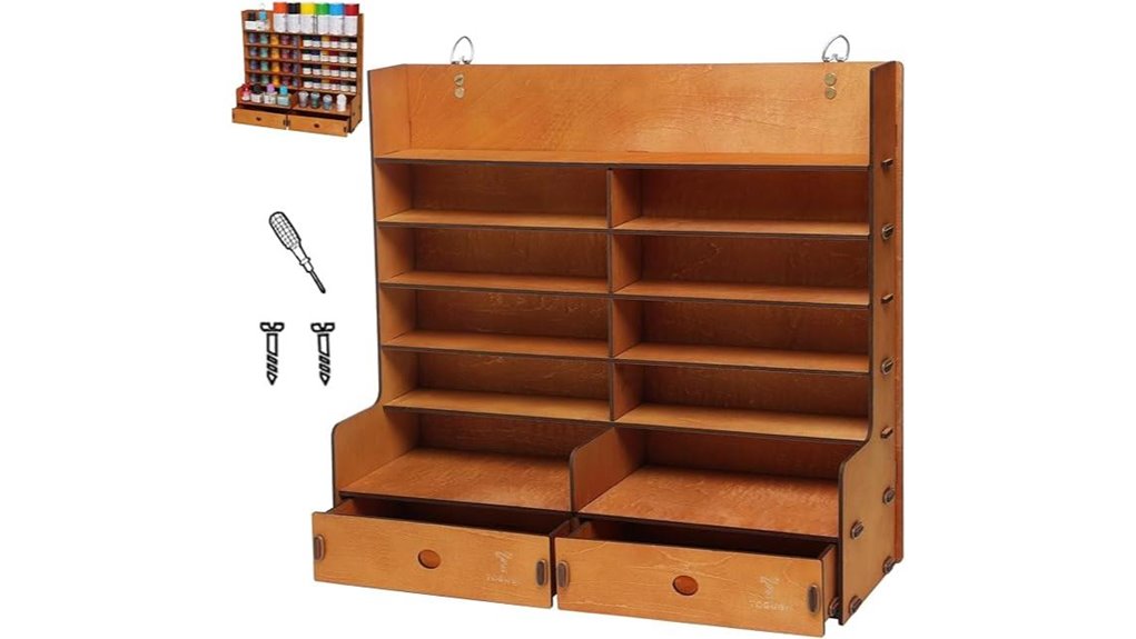 six tier paint drawer rack