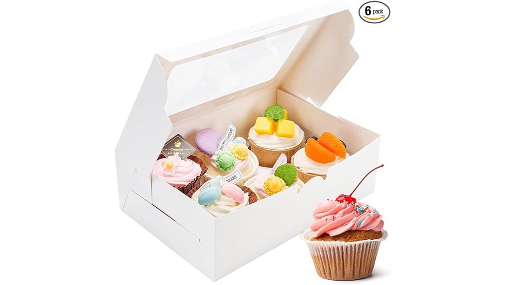 six white cupcake inserts