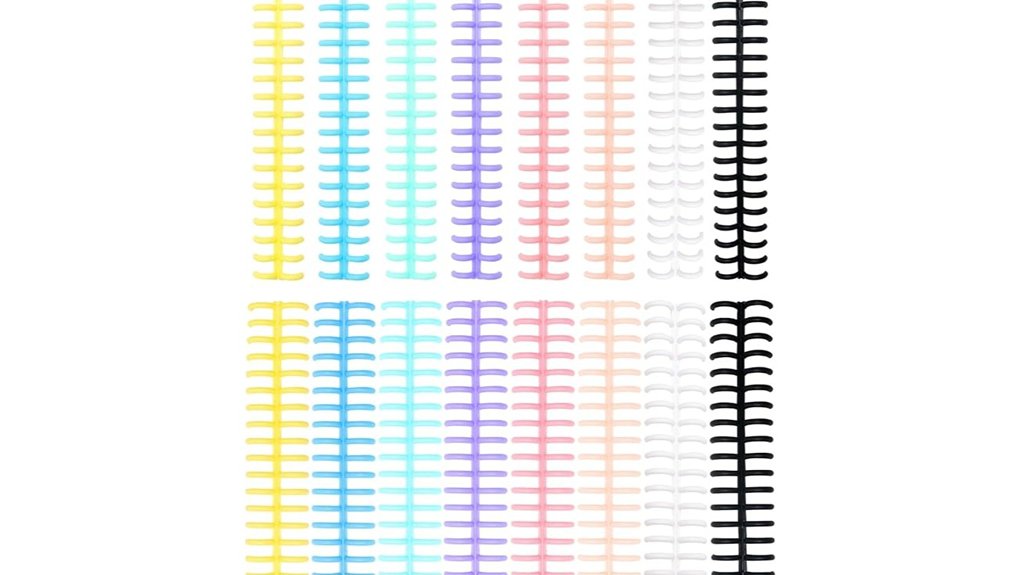 sixteen plastic spiral bindings