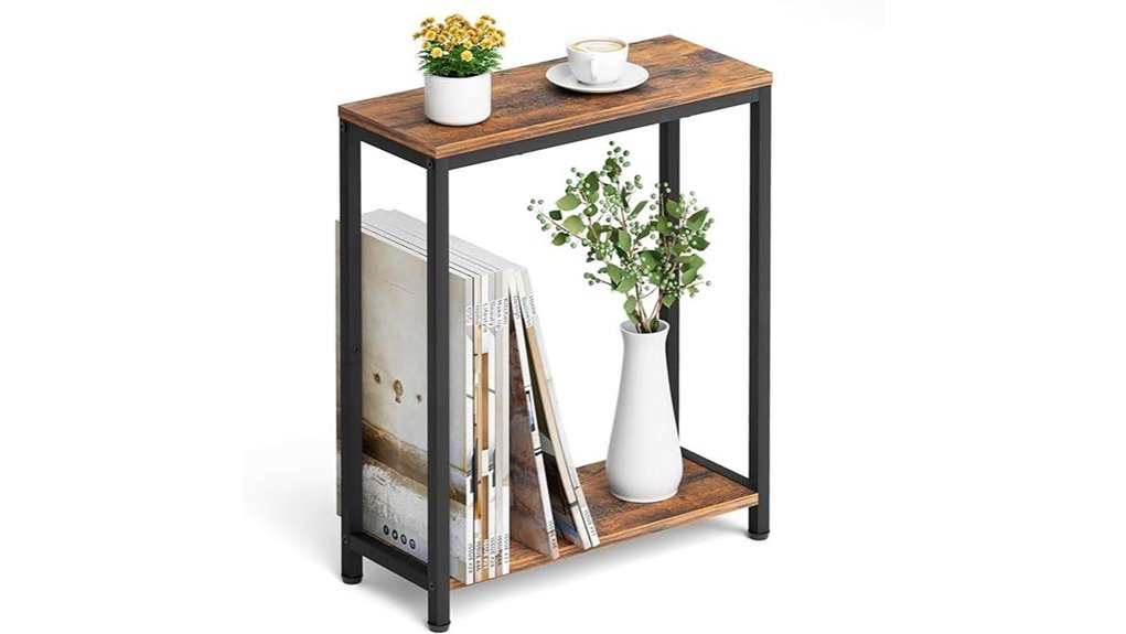 sleeping lamb narrow 2 tier side table