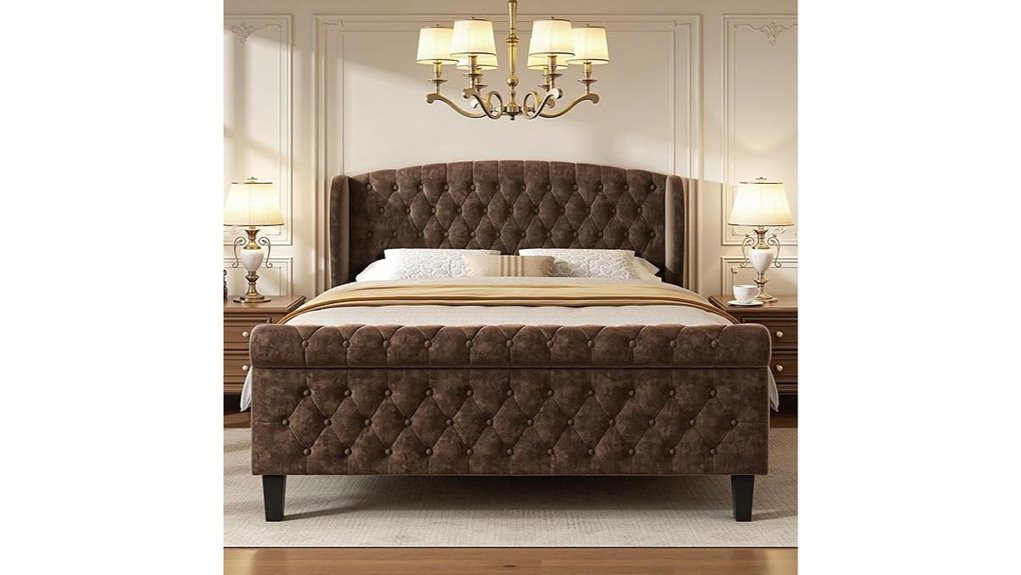 sleigh queen bed frame