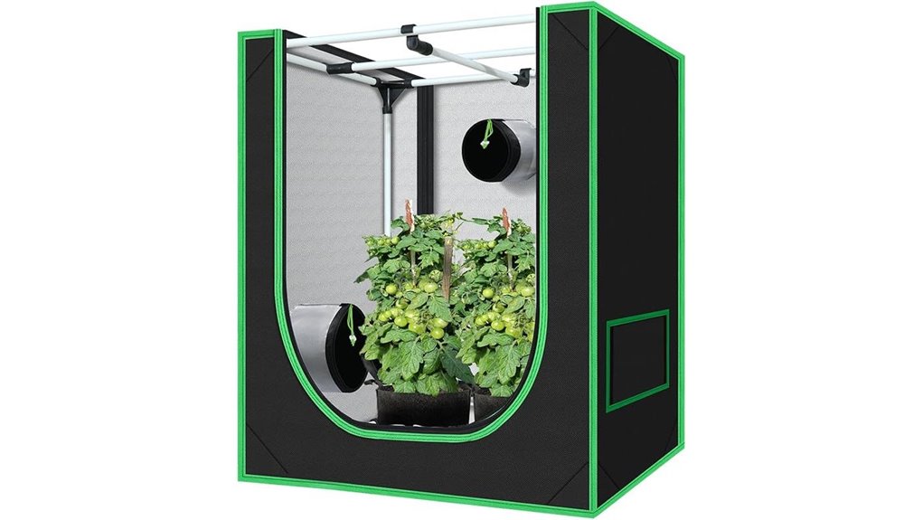 small grow tent with tray