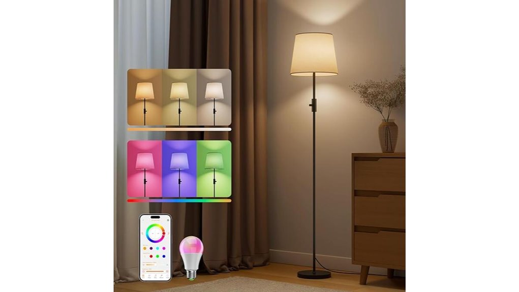 smart floor lamp with rgbcw bulb