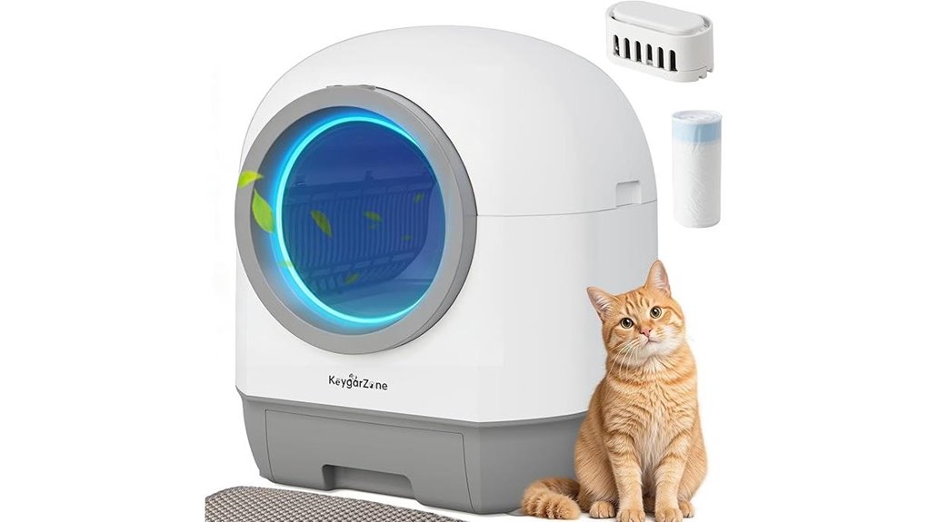 smart self cleaning litter box with odor control