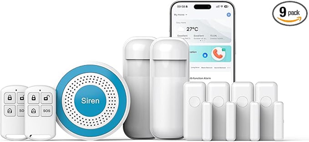 smart wifi alarm system with door window sensors