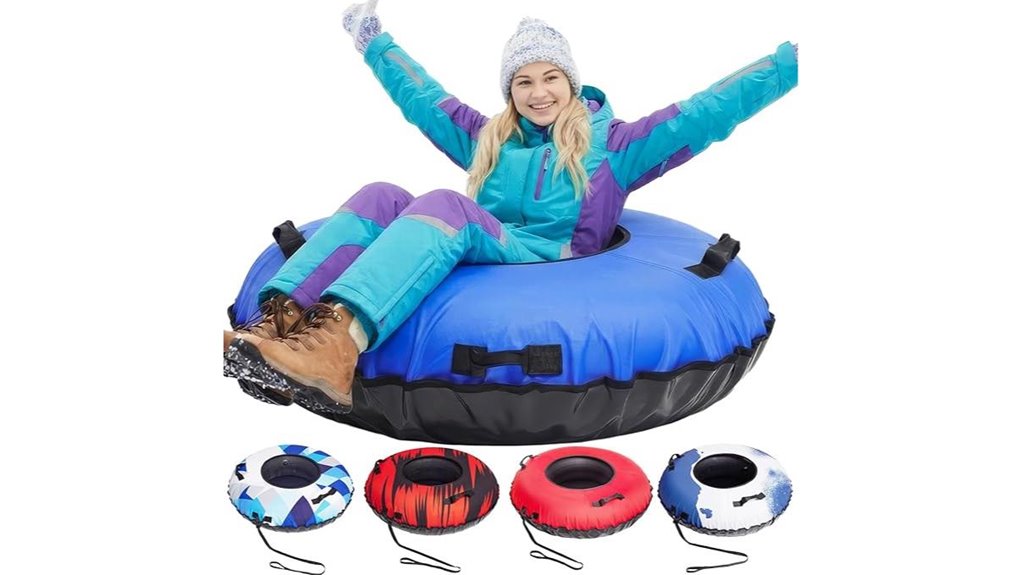 snow tube with towable cover