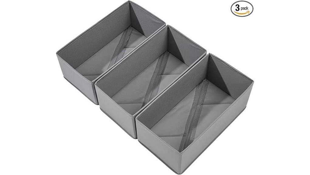sock drawer organizer 3 pack 3 compartments