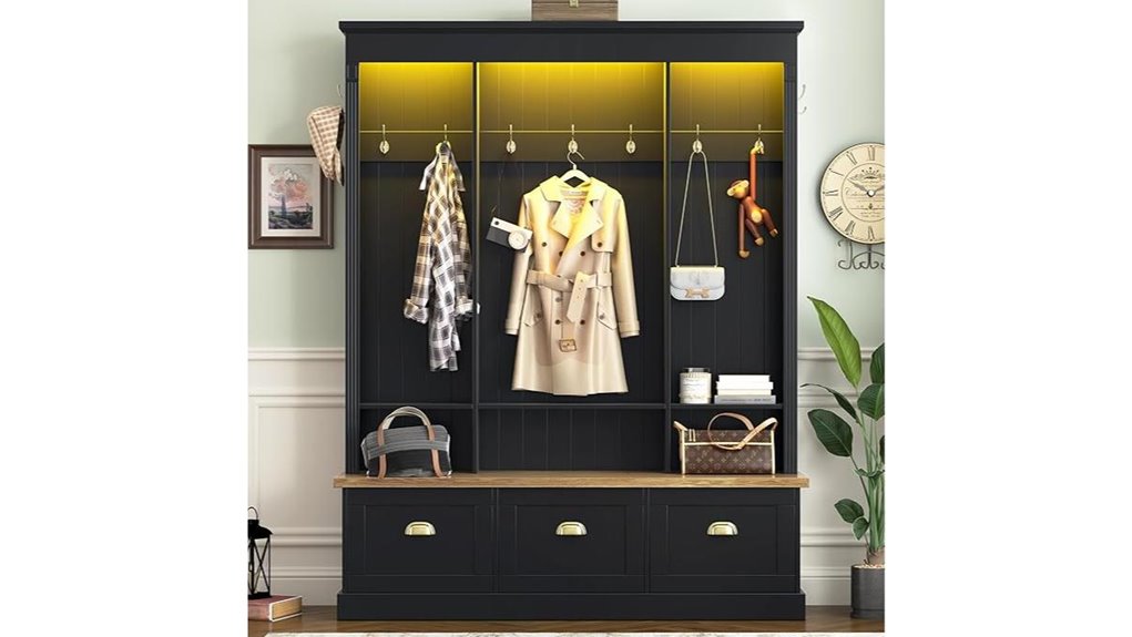 softsea modern hall tree with bench