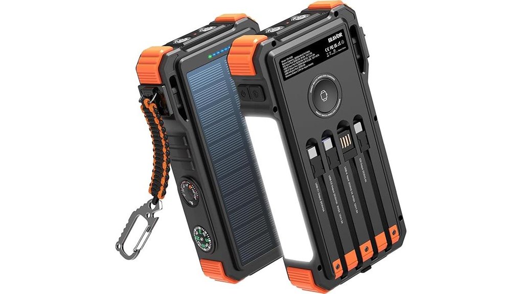 solar 20000mah usb c flashlight
