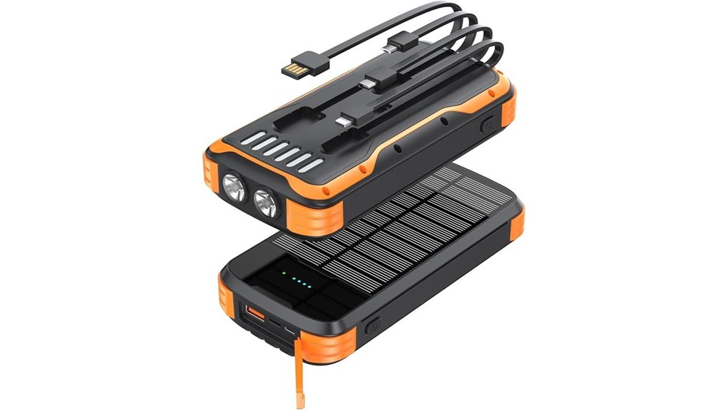 solar 40000mah flashlight bank