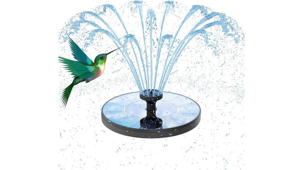 solar floating bird fountain