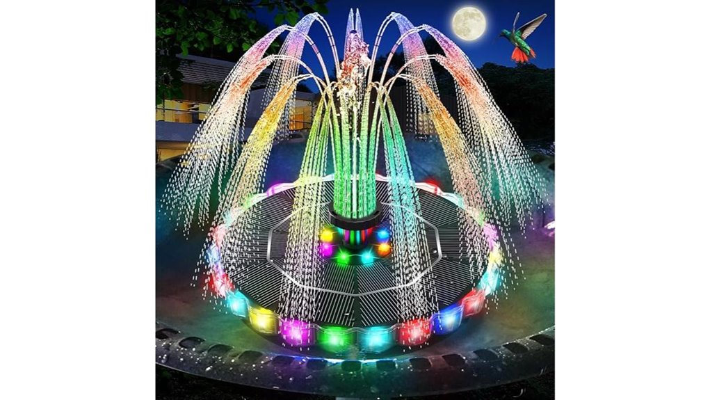 solar led birdbath fountain