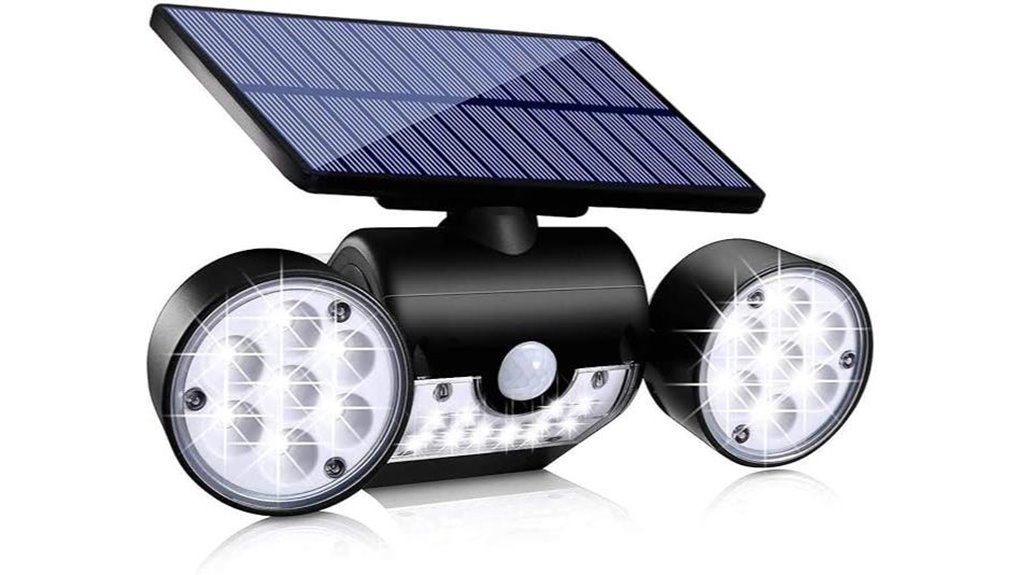 solar motion lights dual head leds