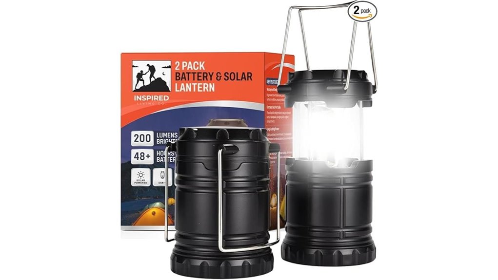 solar rechargeable waterproof lanterns