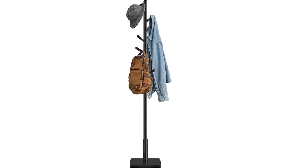 solid wood coat rack with eight hooks