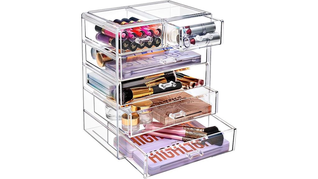 sorbus six drawer acrylic organizer