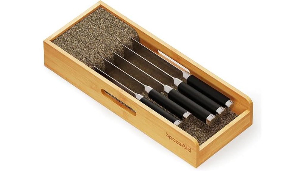 spaceaid bamboo knife organizer