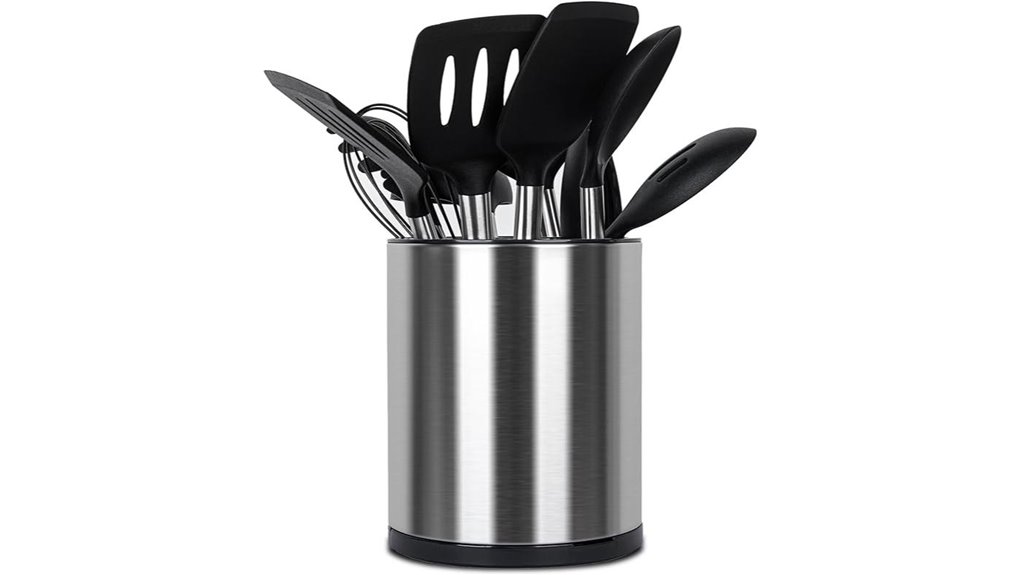 spinning kitchen utensil caddy