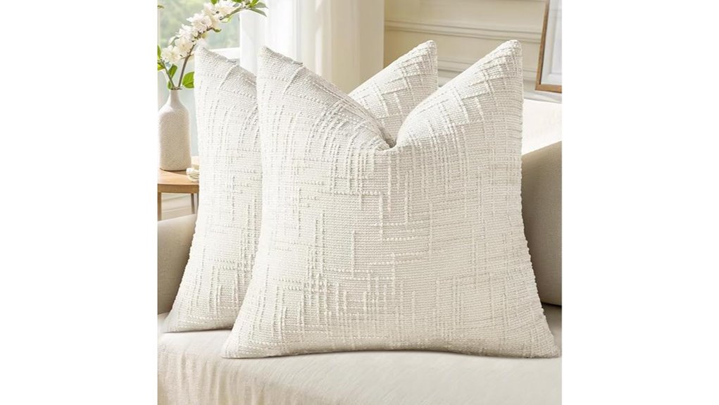 spring cream chenille throw pillow covers