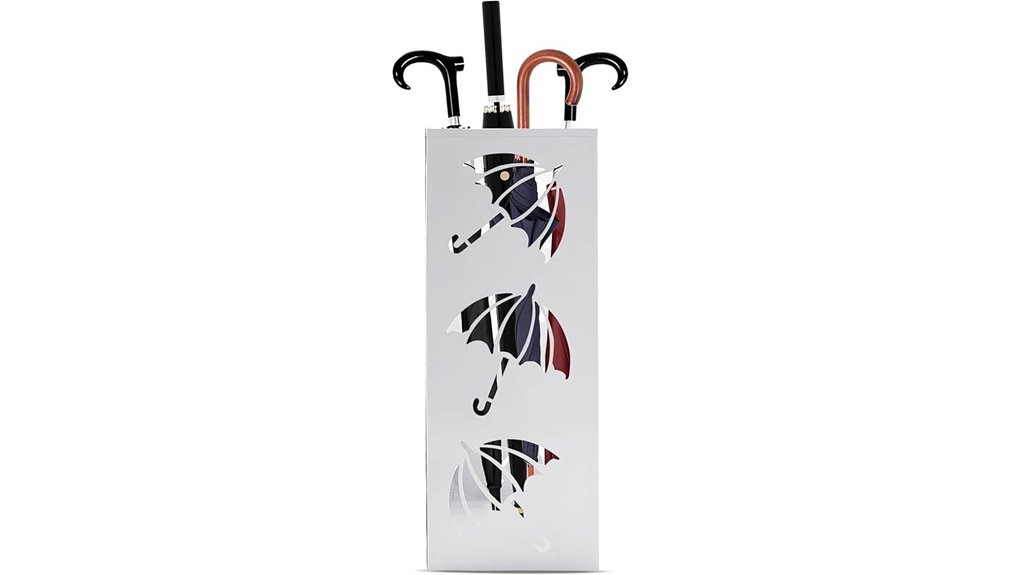 square freestanding umbrella holder white