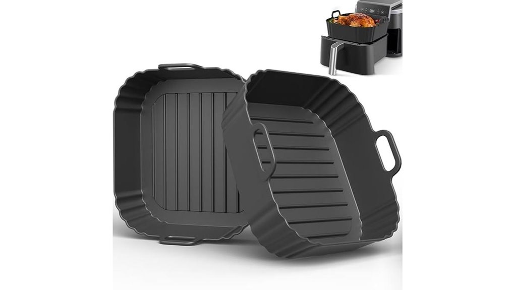 square silicone air fryer liners 2 pack