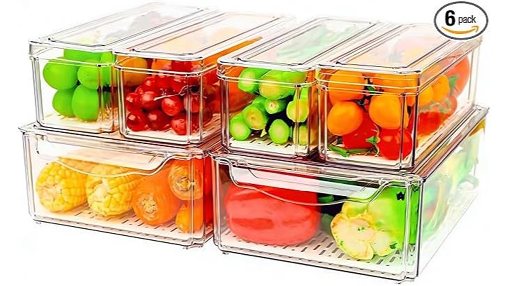 stackable fridge organizer bins