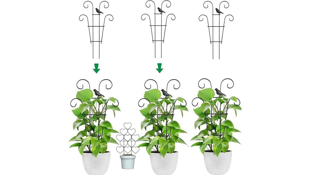 stackable metal trellis trio