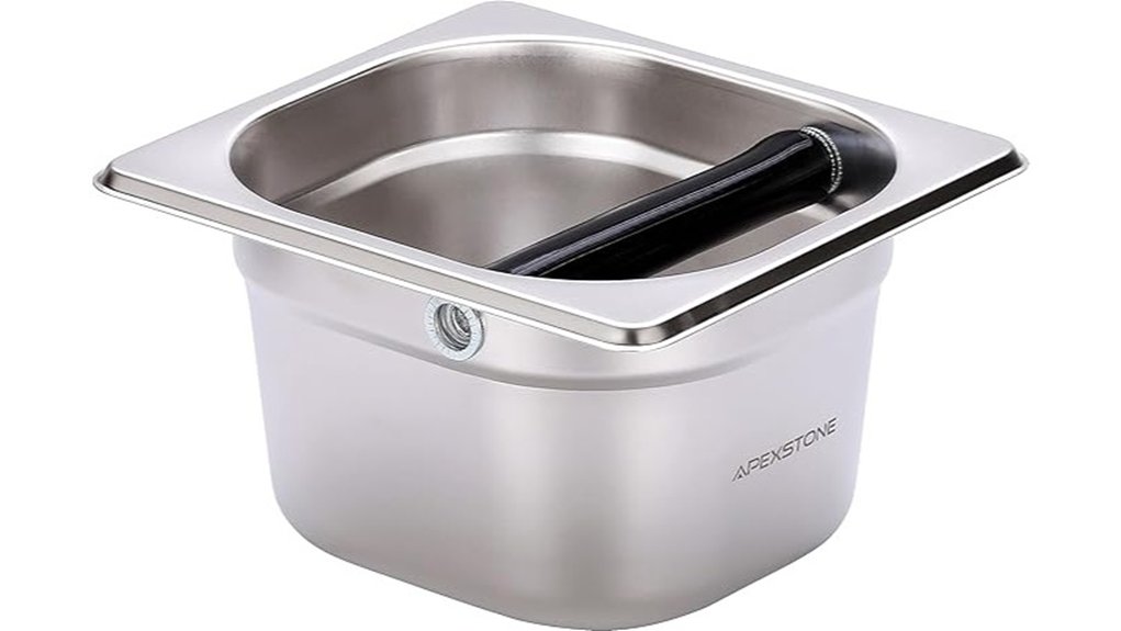 stainless espresso knock box