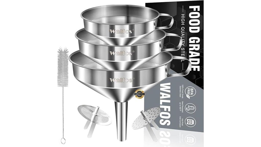 stainless funnel pack strainers