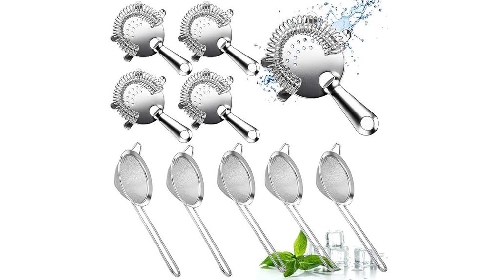 stainless steel bartender strainer set