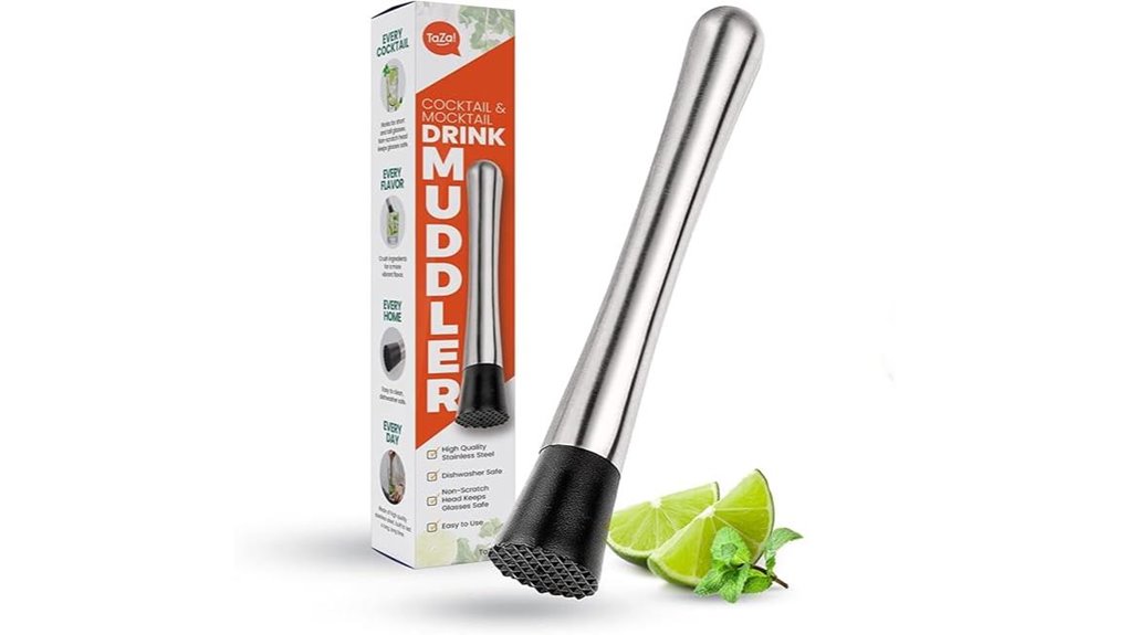 stainless steel cocktail muddler