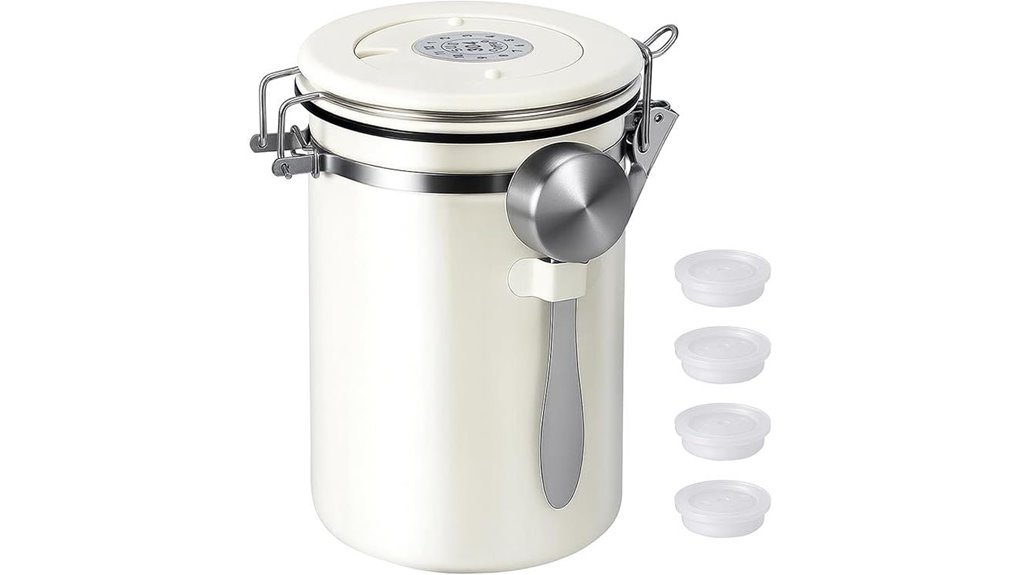 stainless steel coffee canister