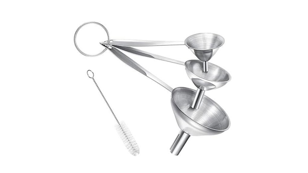 stainless steel funnel trio