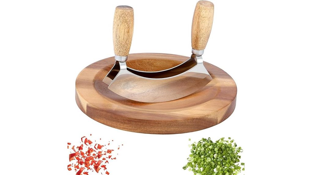 stainless steel mezzaluna set