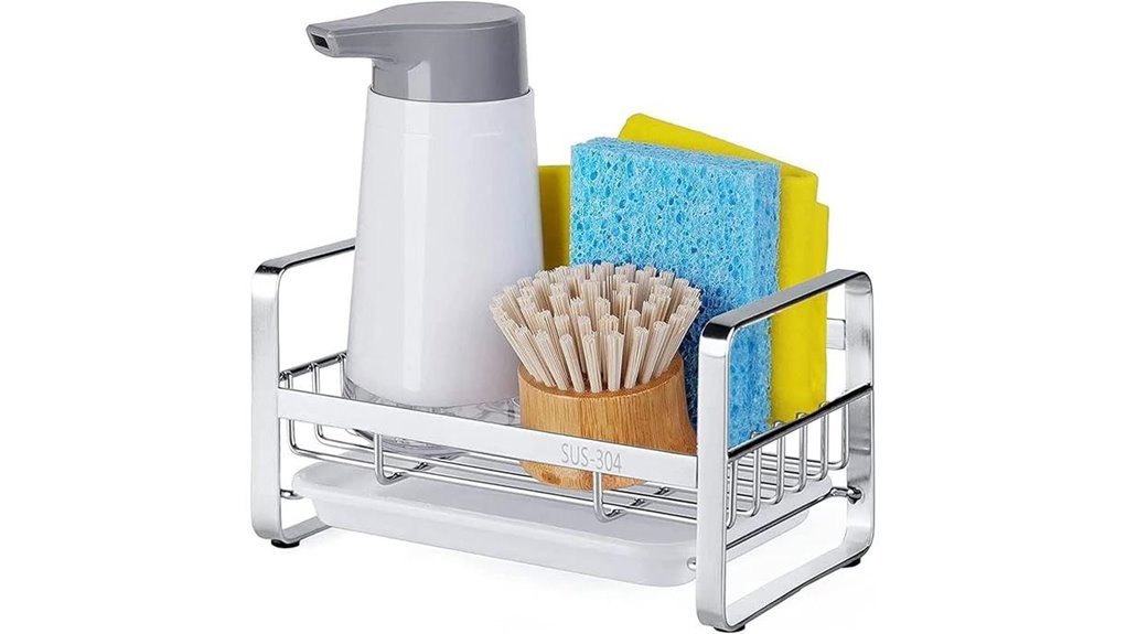 stainless steel sink dispenser caddy