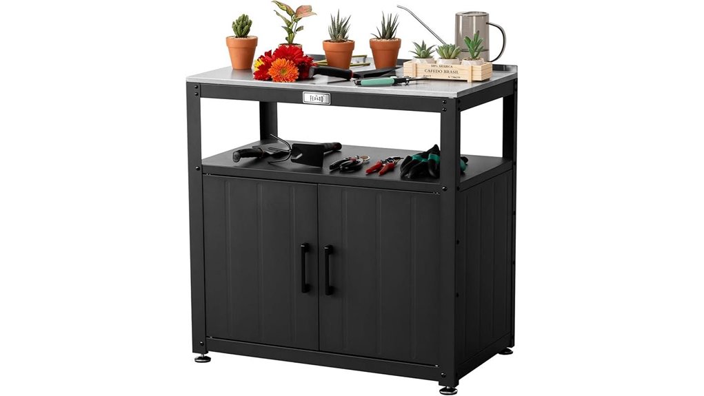 steel potting bench storage