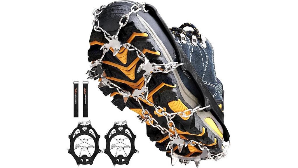 steel spiked ice cleat crampons
