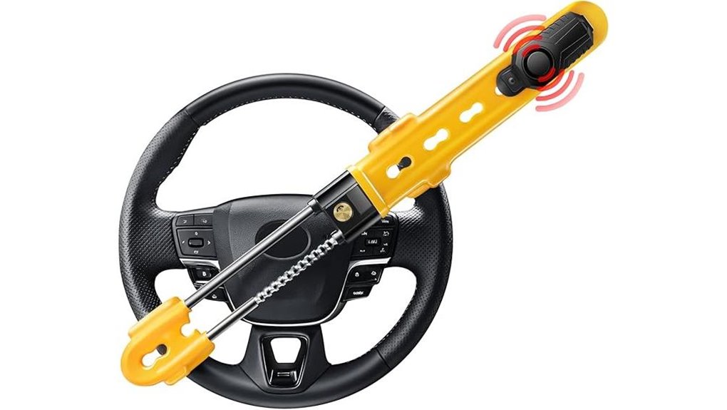 steering wheel lock with alarm