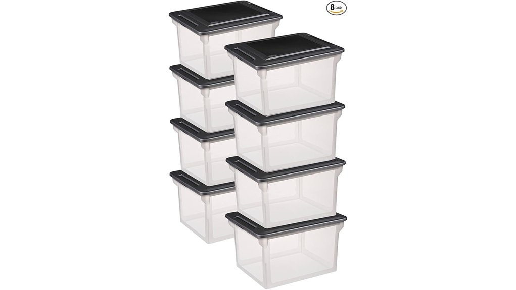 sterilite black lid 8 pack