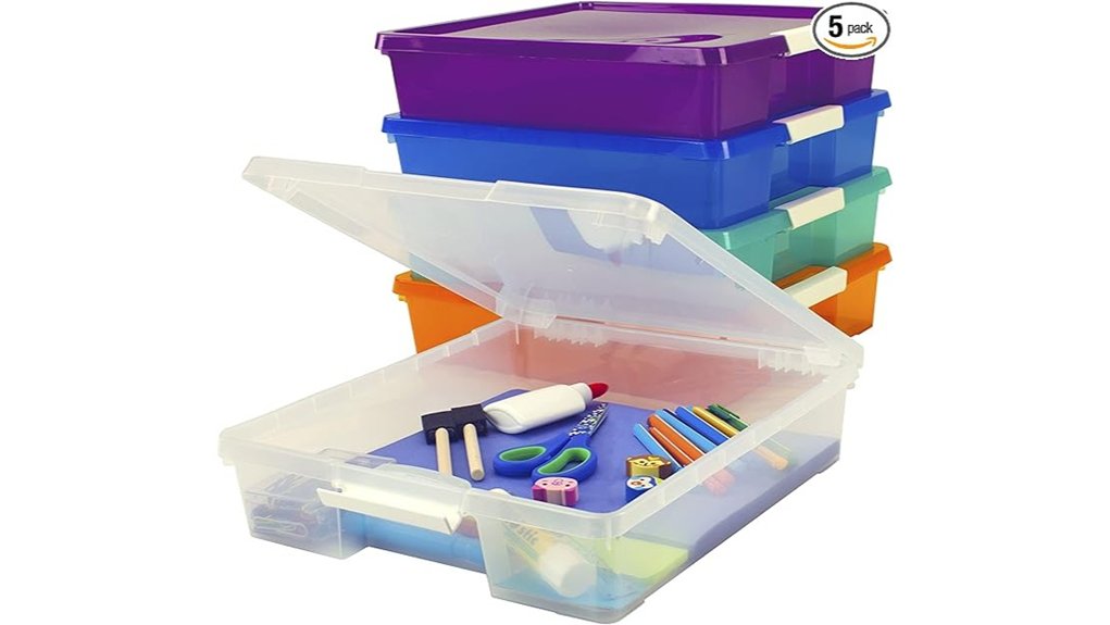 storex 5 pack plastic boxes